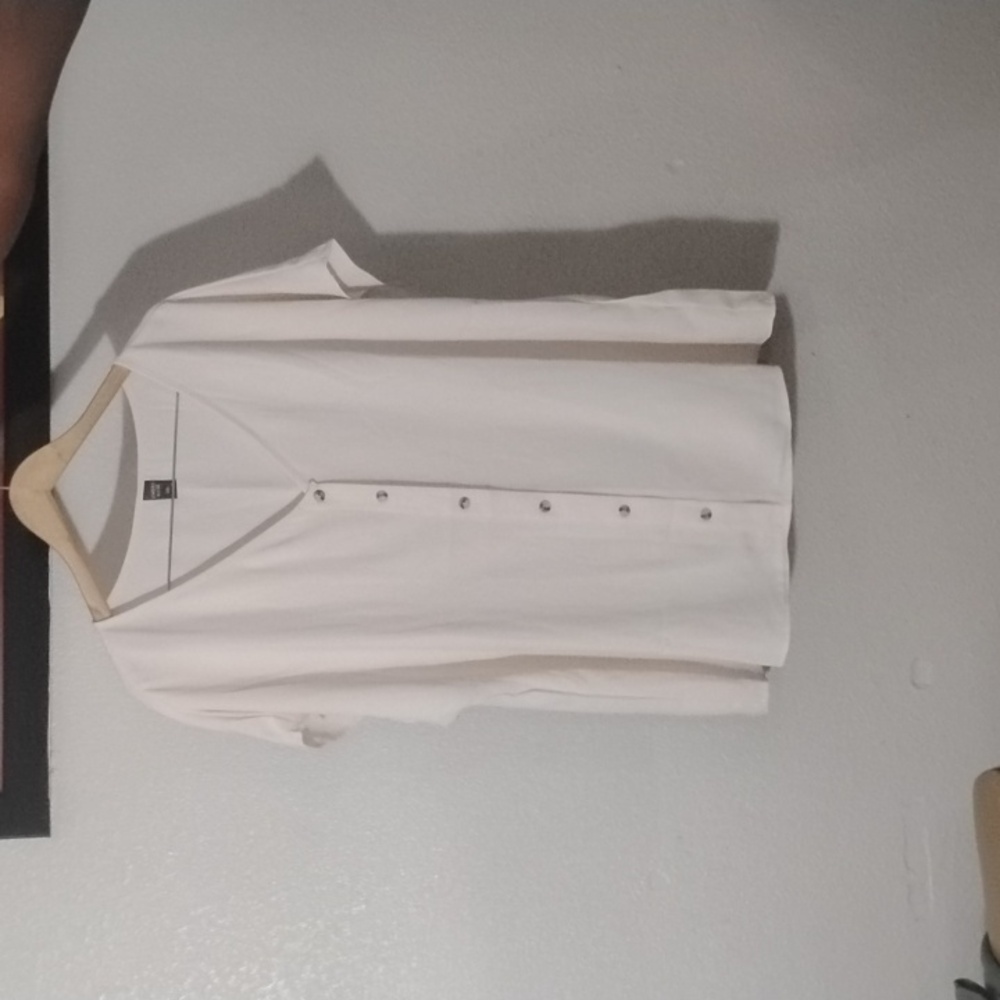Cream Colored Button-Up Blouse